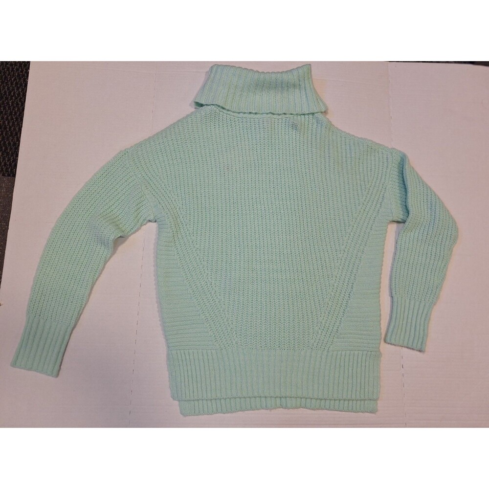 NWT SO Womens Sweater Cable Knit TURTLENECK Long Sleeve Mint Green Size S Soft